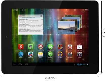 размеры планшета Prestigio MultiPad 4 Ultra Quad 8.0 3G